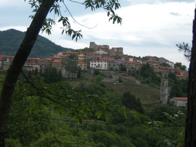 Nella parte alta del paese si erge la Rocca, in basso a destra la Chiesa Parrocchiale dei SS. Pietro e Paolo - small
